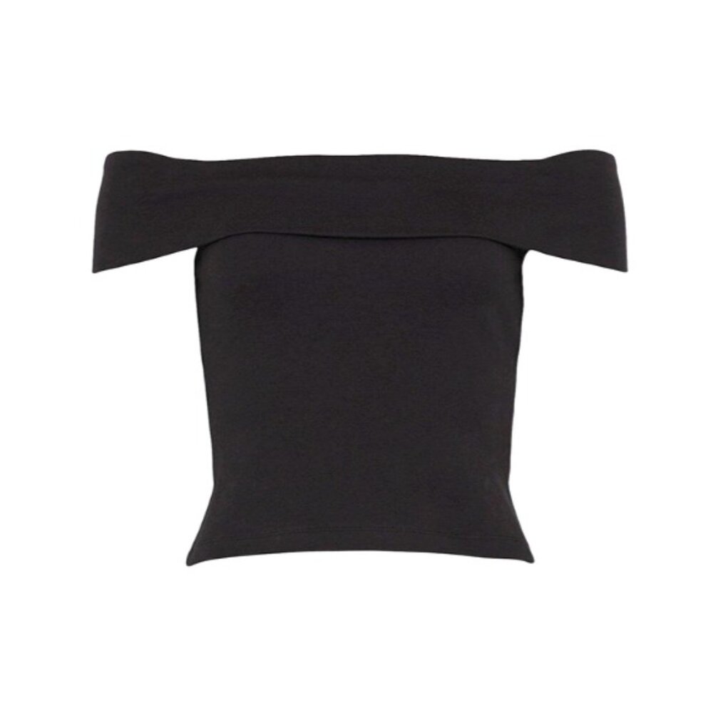 Black Structured Foldover Bardot Top (Coast) - Size US 8